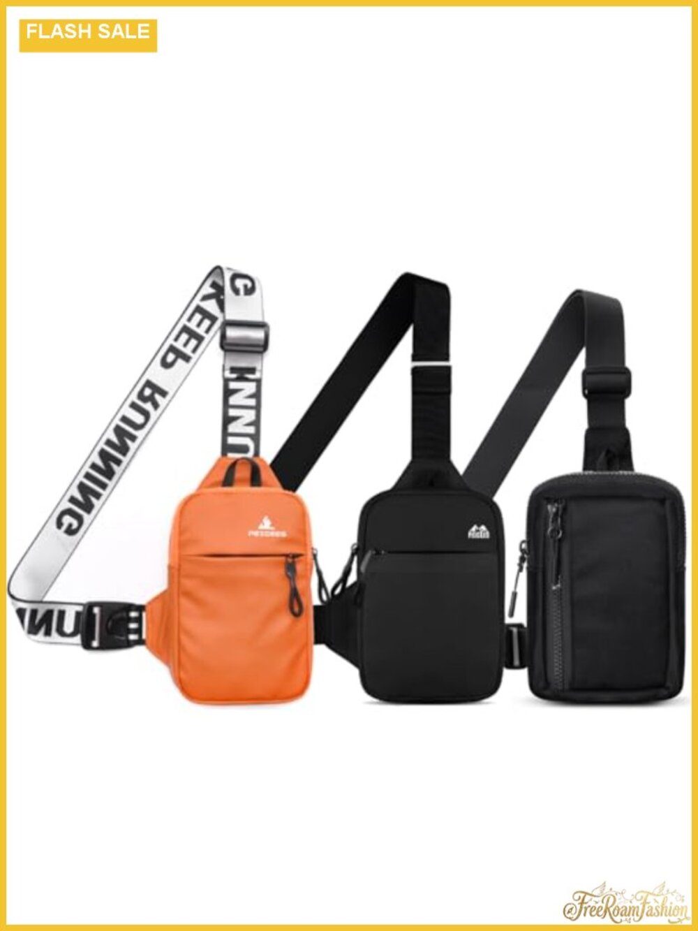 Nylon Mini Crossbody Sling Bag Water Resistant Dual Pocket Fanny Pack